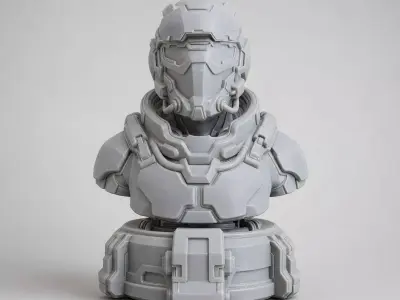 Sci Fi Space Marine Soldier 3D Print Model 3D print model