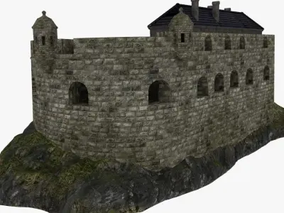 Coastal defense fort 3D model