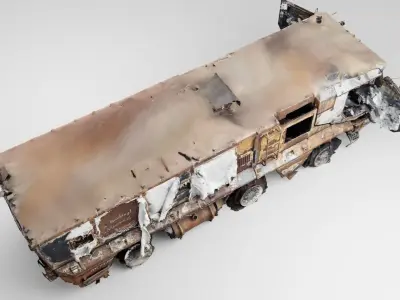 destroyed russian KAMAZ-63968 Typhoon-K MRAP vehicle 3D model