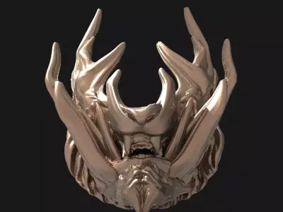 Horned lion mask 3 3D model
