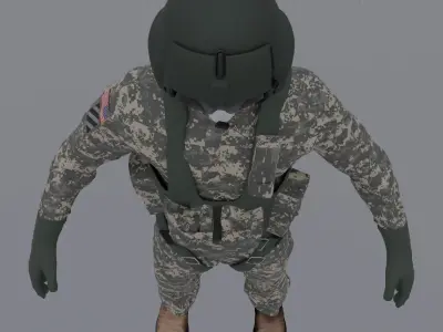 Black Hawk Helicopter Pilot Low-poly 3D model