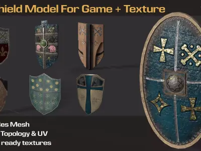Shield Models Game Ready Texture Low-poly 3D model