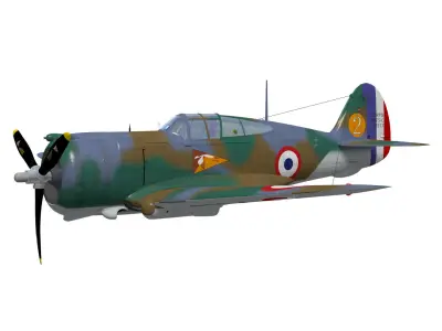 Curtiss Wright P36 Hawk75 A4 3D model