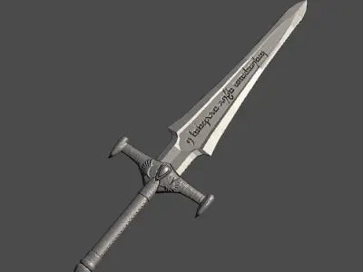 Low poly sword game model Low-poly 3D model