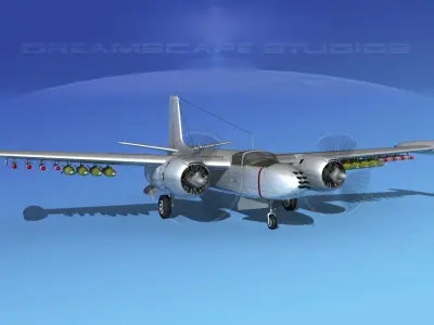Douglas A-26K Invader Bare Metal 3D model