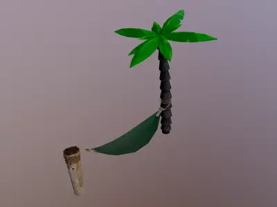 Hammock palm tree with Free low-poly 3D model