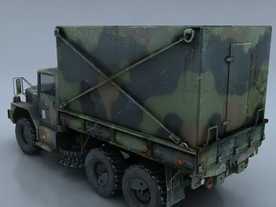 M35A3 military truck in camouflage Low-poly 3D model