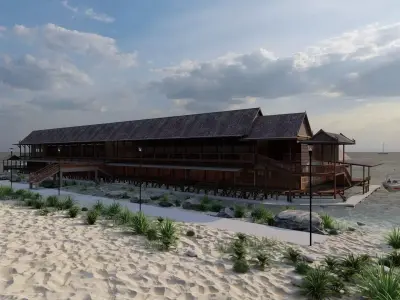 Hotel Beach-Hotel Beach Resort 3D model