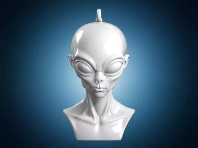Alien Head Charm 3D print model