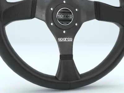Steering Wheel Sparco R383 Black 3D model