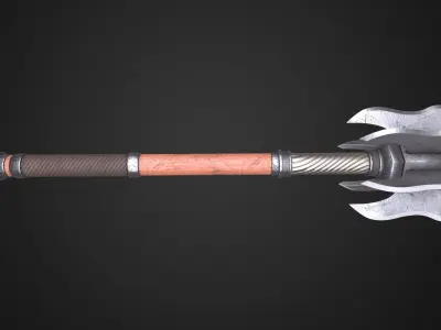 Medieval mace Low-poly 3D model 20