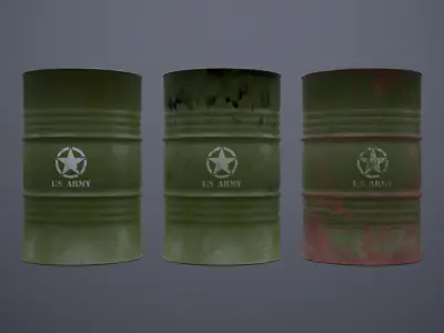 Military Barrel - PBR - Low-poly 3D model