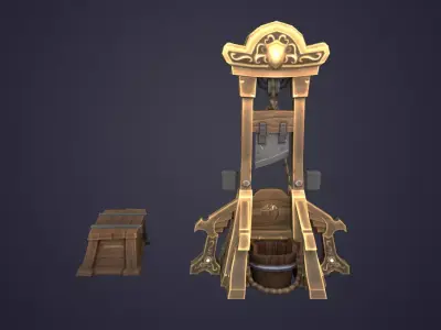 Guillotine 3D model Low-poly 3D model