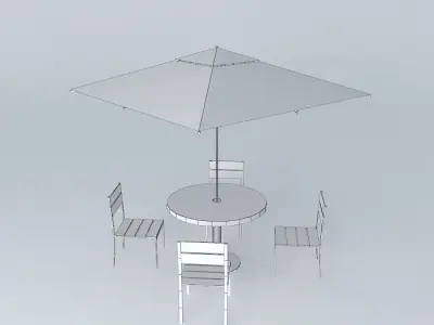Set table and chairs Technicolor Tidelli Free 3D model