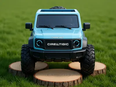 Stylized Compact Off Road SUV Low-poly 3D model