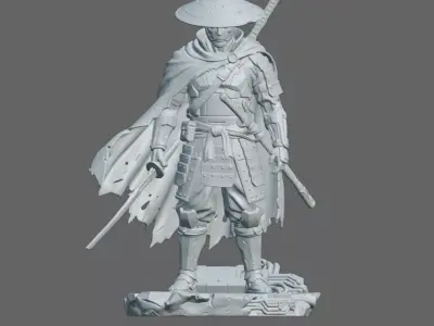 Cyberpunk Samurai Miniature Sci Fi Ronin Warrior 3D print model