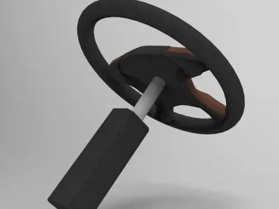 Leather Steering Wheel 3D model