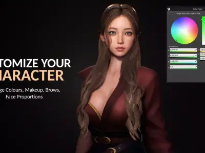 Katana Girl SATOMI Free low-poly 3D model