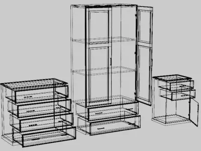 Wooden Storage Furniture 3D model