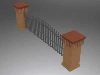 Entry gates for any residence or commercial project Low-poly 3D model