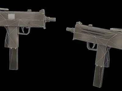 Hand-Painted Cartoon MAC 10 Free low-poly 3D model