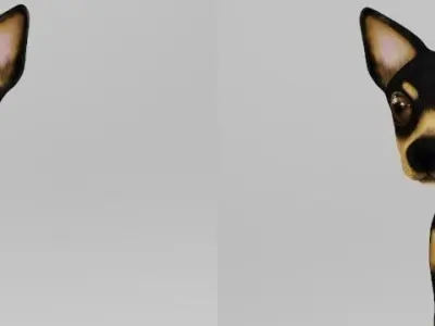 DOG CHIHUAHUA Low-poly 3D model