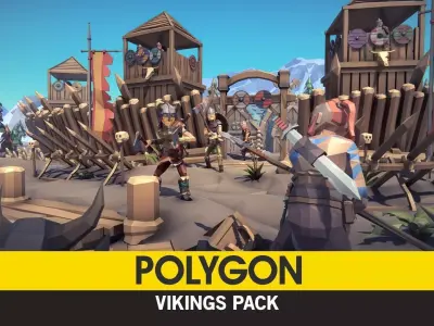 POLYGON - Vikings Pack Low-poly 3D model