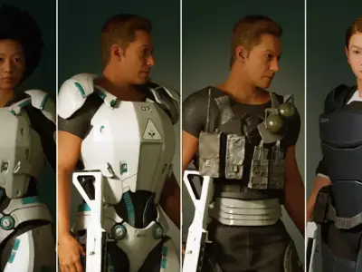 Meta Sci-Fi Outfits Low-poly 3D model