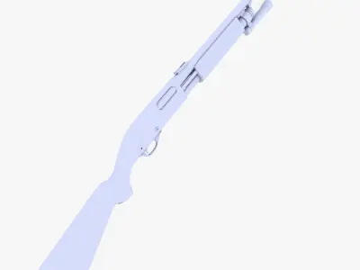 Pump Action Shotgun Low-poly 3D model get