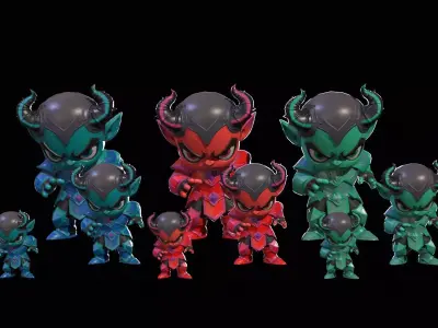 ChibiDemon6Pack1 Low-poly 3D model