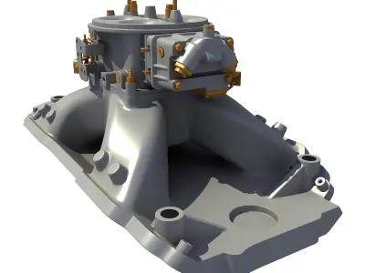 Holley Carburetor Intake Manifold 3D model