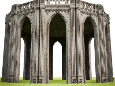 GOTHIC CASTLE BUILDING 14 Low-poly 3D model