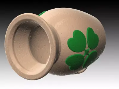 Aquarium-ornaments Octopus-pot -Four leaf clover- Free 3D print model