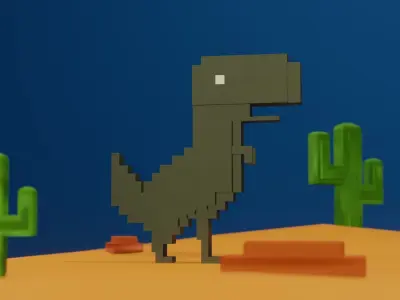 google dinosaur Free low-poly 3D model