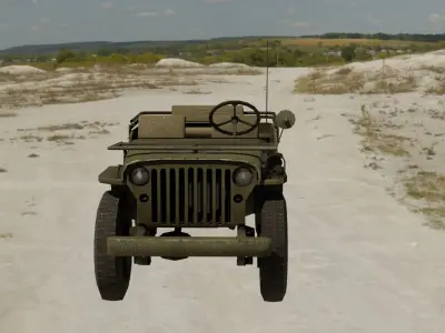 Willys Jeep Low-poly 3D model