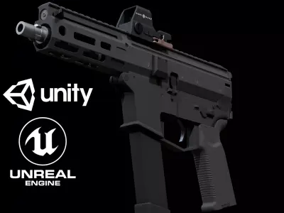 Angstadt Arms MDP-9 Low-poly 3D model