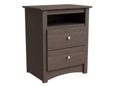 Wooden 2 Drawers Nightstand Free low-poly 3D model