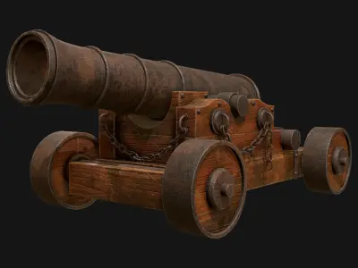 Cannon-4-Old Version Low-poly 3D model