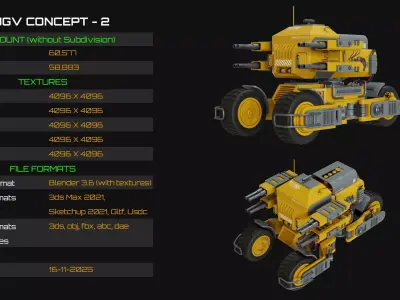 UGV Concept-2-Yellow 3D model