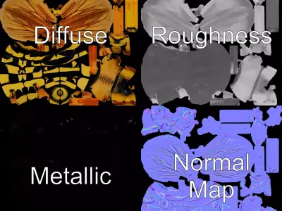 Vivid Wasp Insect model pack Low-poly 3D model