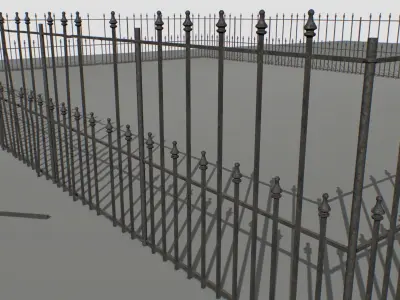 Railing Fence pack 2 Low-poly 3D model