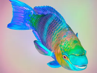 Fish Parrotfish Low-poly 3D model