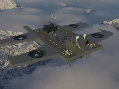 Helicarrier Low-poly 3D model