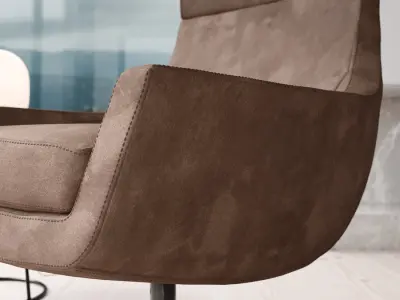  Replica Glee High Back Armchair Model, Light Brown 