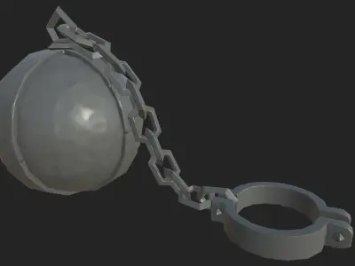 Stylized PBR Prison Ball Low-poly 3D model