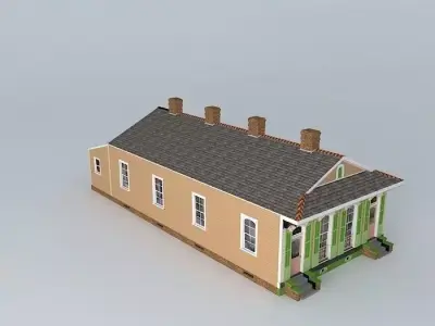Double Shotgun House Free 3D model