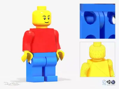 Lego Man PBR rigeed Low-poly 3D model
