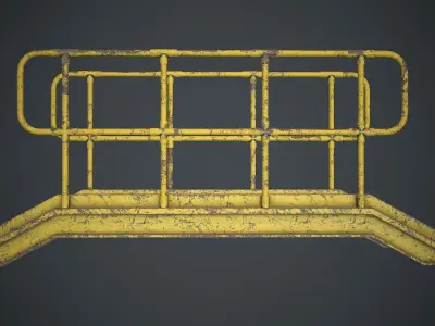 Industrial Metal Platform 1 PBR Game Ready Low-poly 3D model