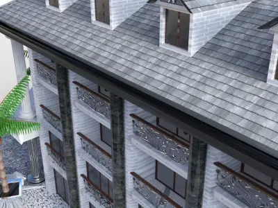 Exotic hotel 3D model