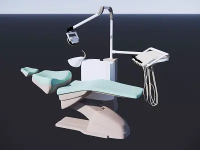 3D Model Dental Chair Equipment Set Low-poly 3D model